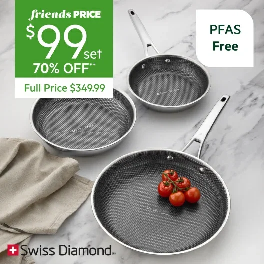 Swiss Diamond DLX Clas 3pc Fry Pan Set