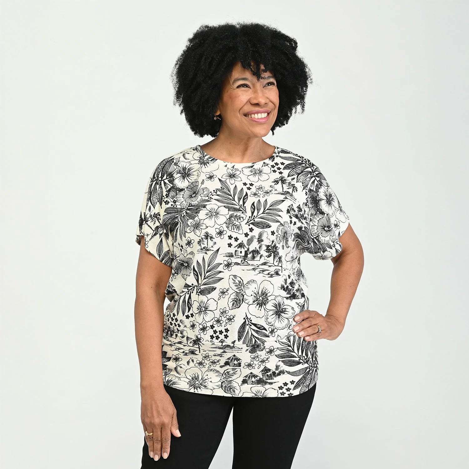 Image of Christopher & Banks Ruched Banded Hem Top
