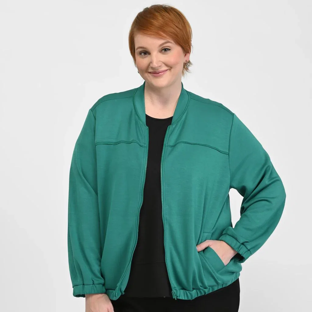 Image of Christopher & Banks Relaxed Restyled Zip Front Bomber Jacket