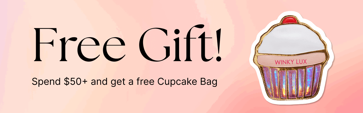 FREE GIFT! Spend $50+ and get a free cupcake bag