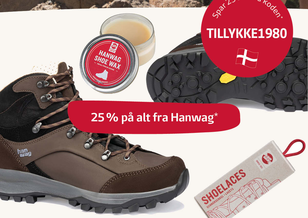 Spar 25 % på Hanwag med rabatkoden tillykke1980