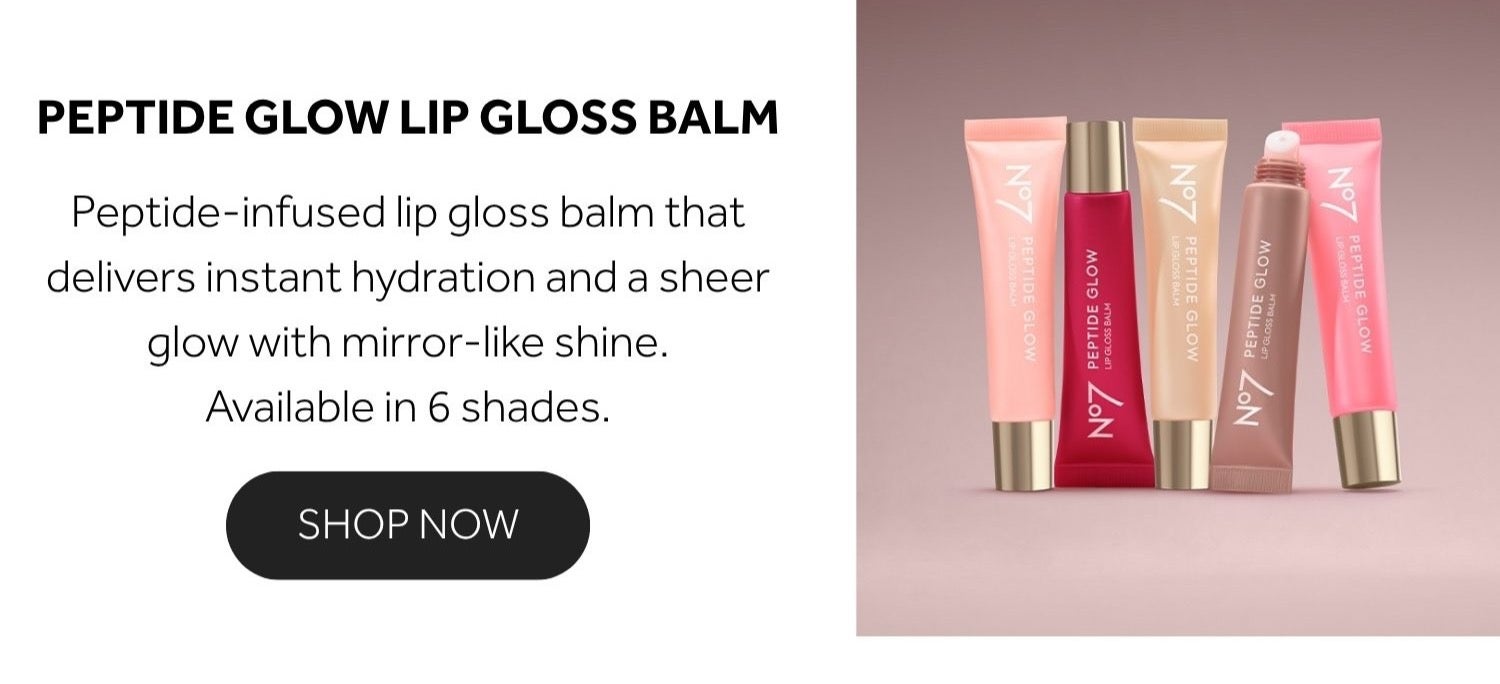 PEPTIDE GLOW LIP GLOSS BALM Peptide-infused lip gloss balm that delivers instant hydration and a sheer glow with mirror-like shine. Available in 6 shades.