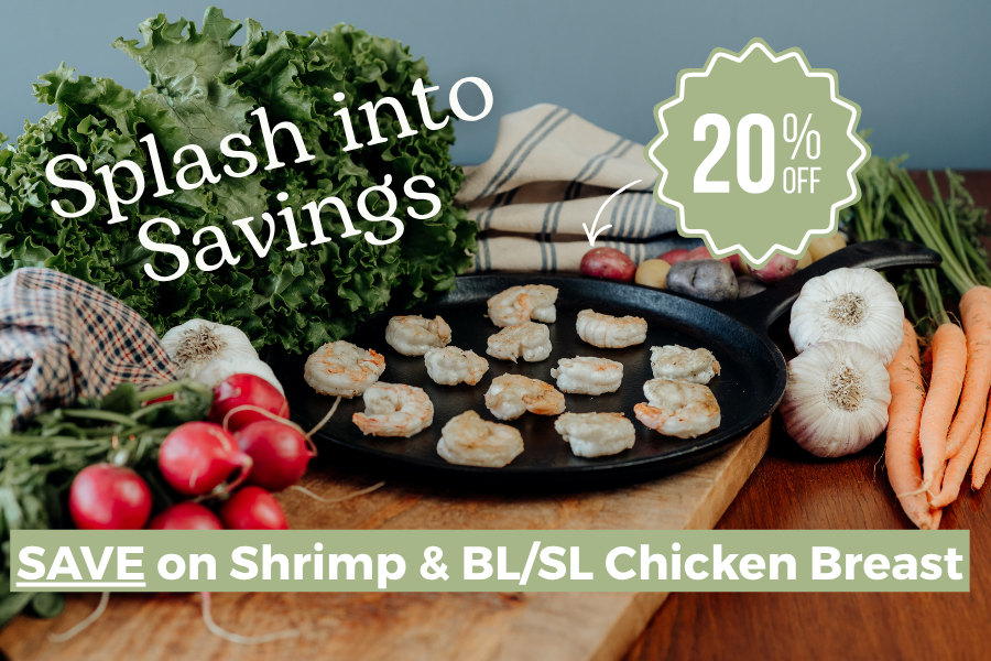 20% off Chicken Breast and Shrimp