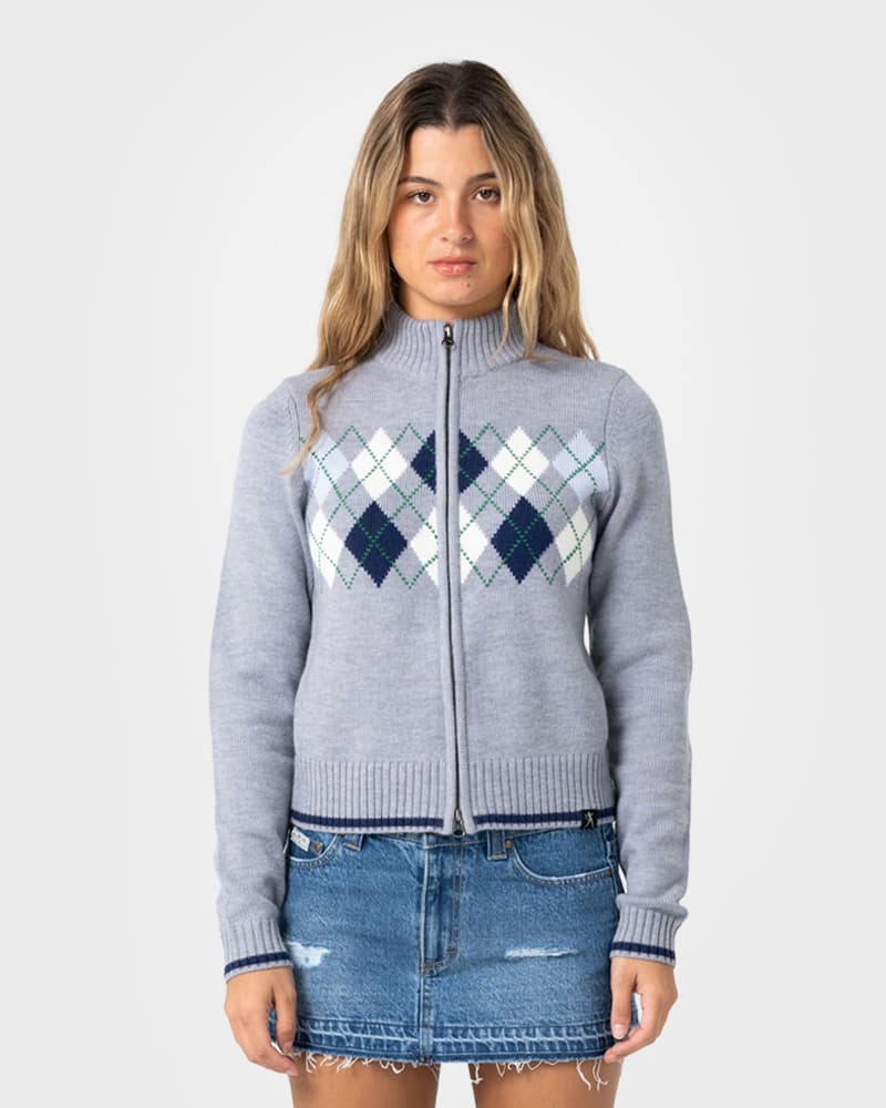 Clued In Fitted Zip Through Knit