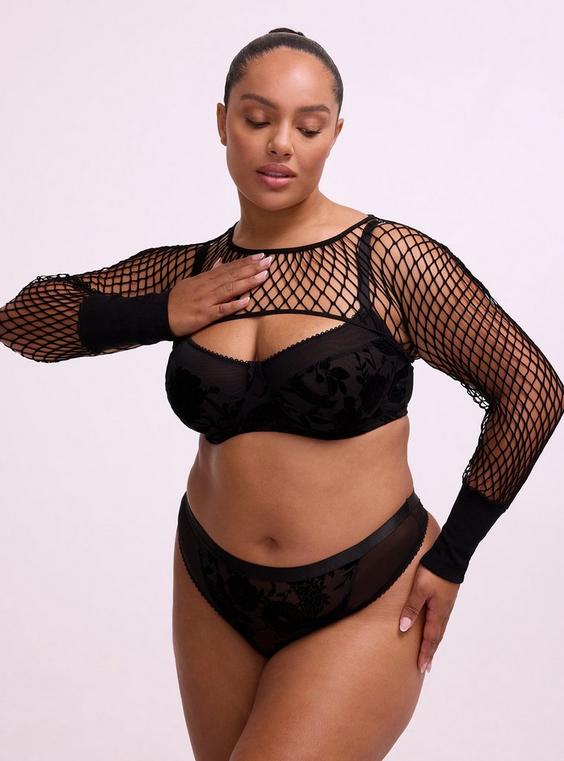 Nightfall Open Net Long Sleeve Shrug
