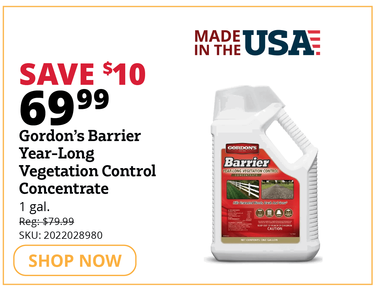 Gordon's Barrier year-long veg control