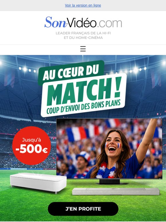 ⚽️ Jusqu'à -500€ sur les TV et vidéoprojecteurs !