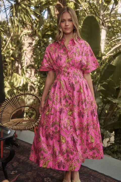Image of Wilderra Pleated Midi Dress Pantheress
