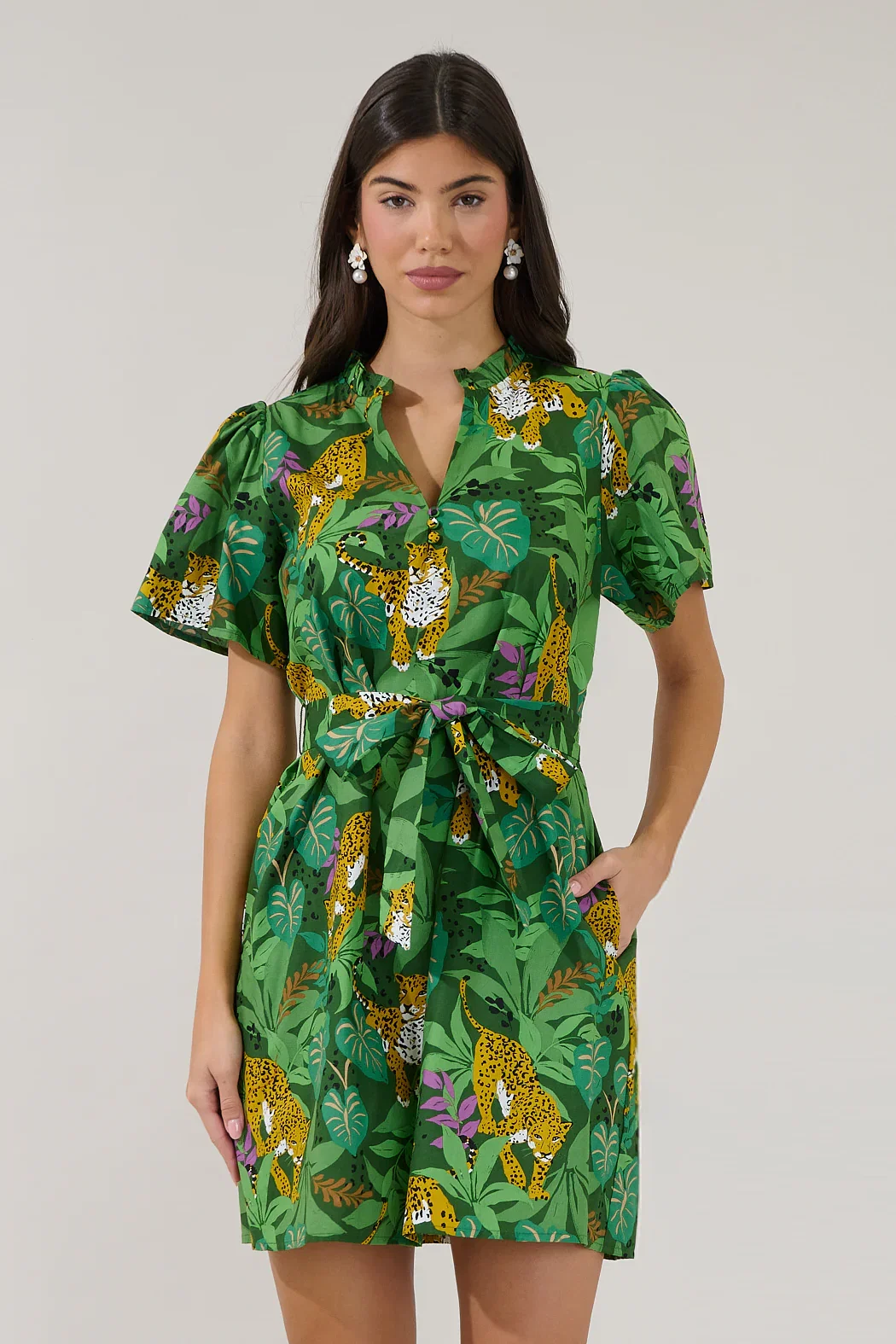 Image of Ema Shift Mini Dress Tropical