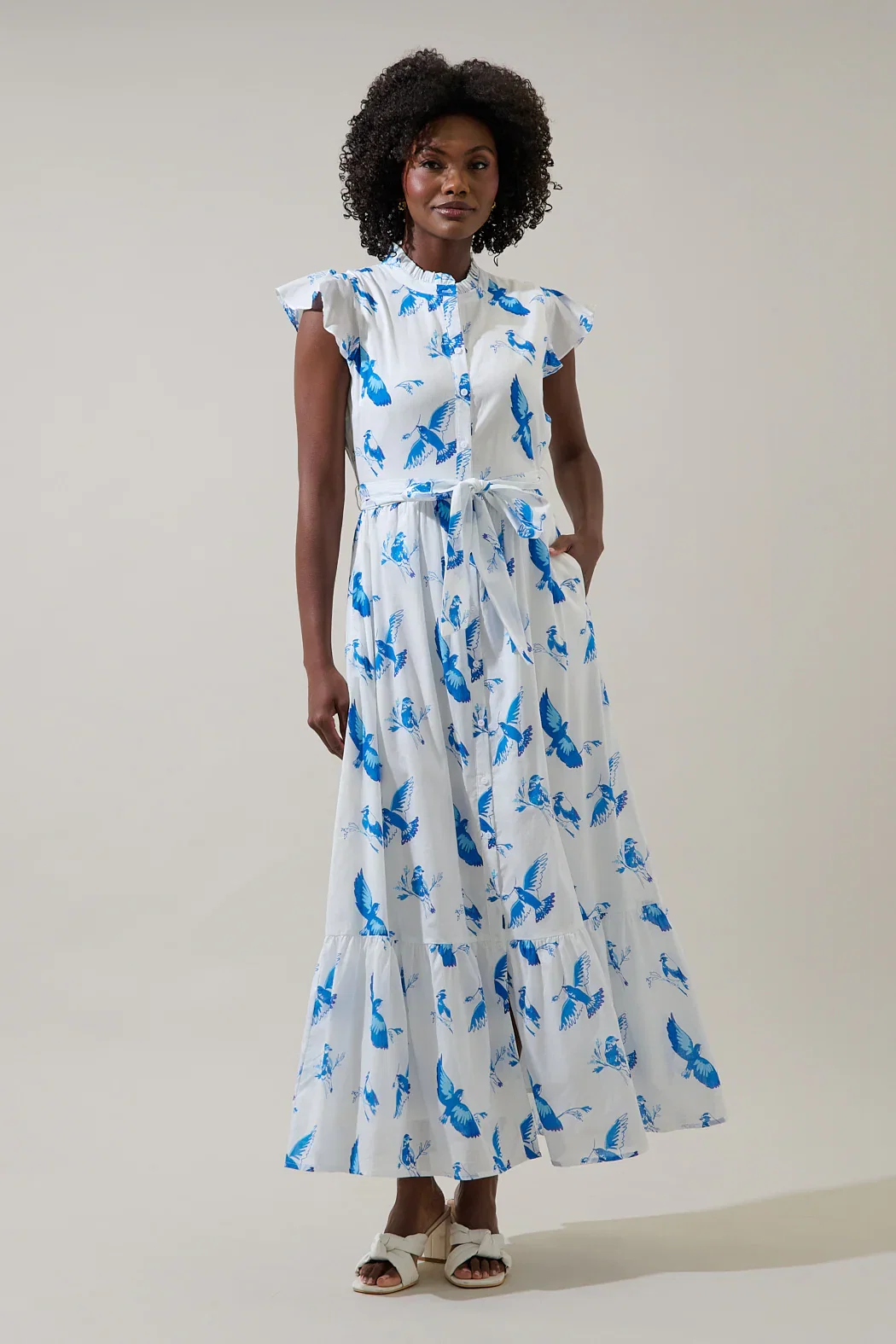 Image of Bluebird Riah Button Down Maxi Dress
