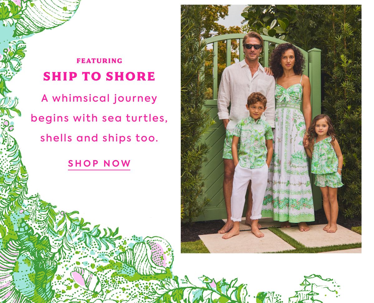 Featuring Ship to Shore A whimsical journey begins with sea turtles, shells and ships too.