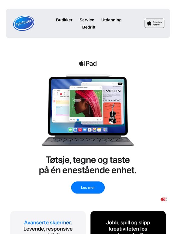 iPad. Tøtsje, tegne og taste på én enestående enhet.