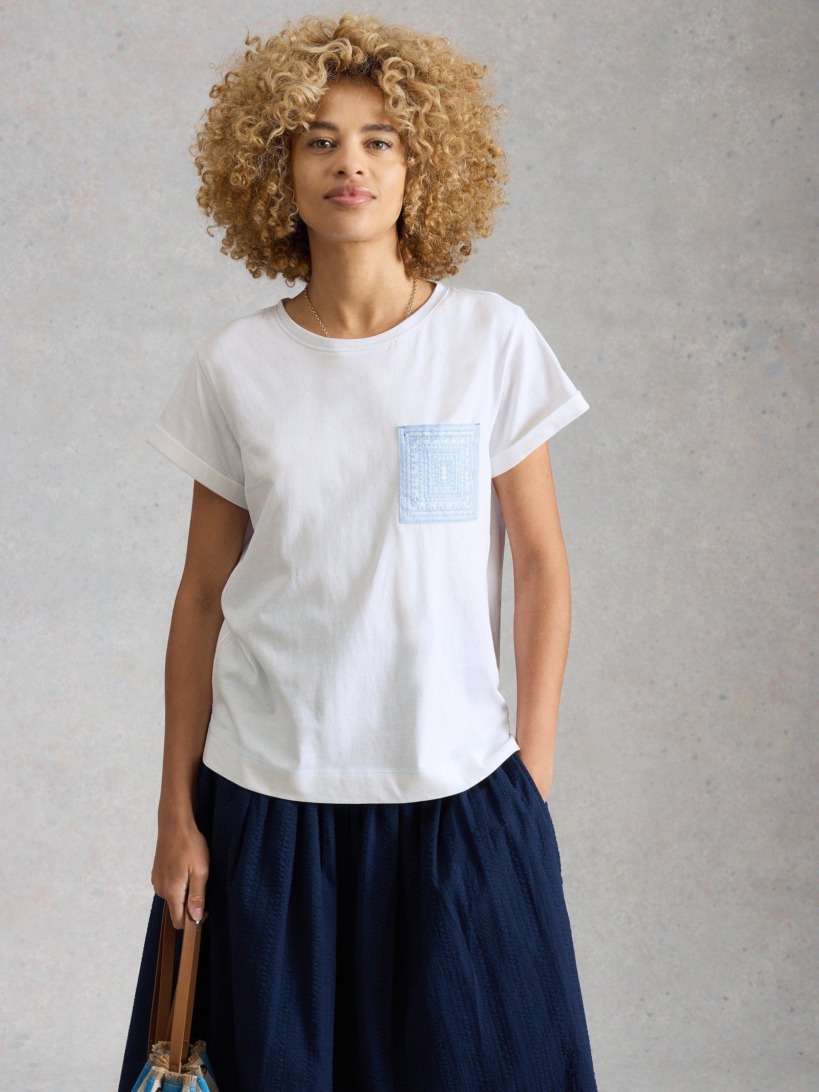 Shop Gina Embroidered Pocket Tee