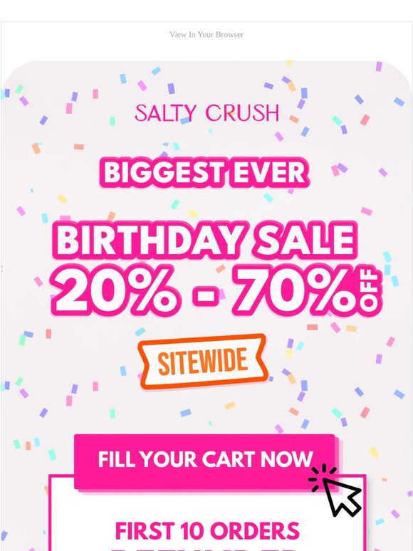 20% - 70% OFF Starts TONIGHT 🎉