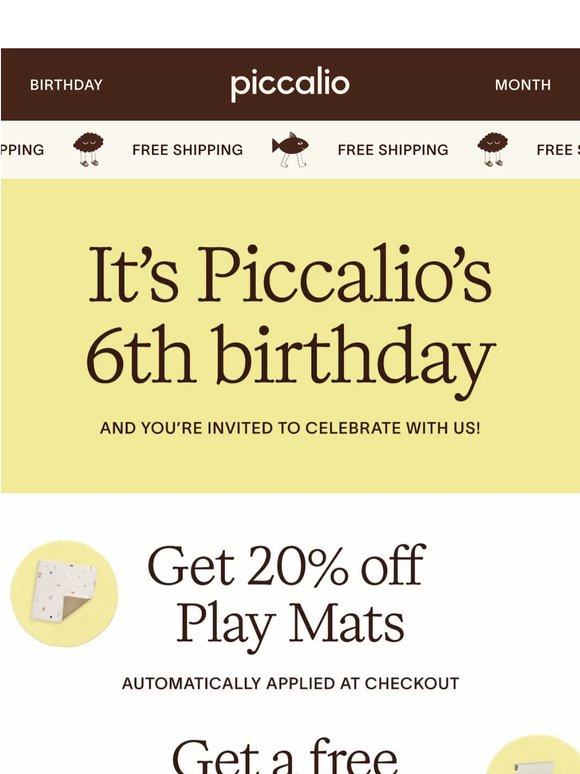 20% off Play Mats to celebrate Piccalio's Bday!