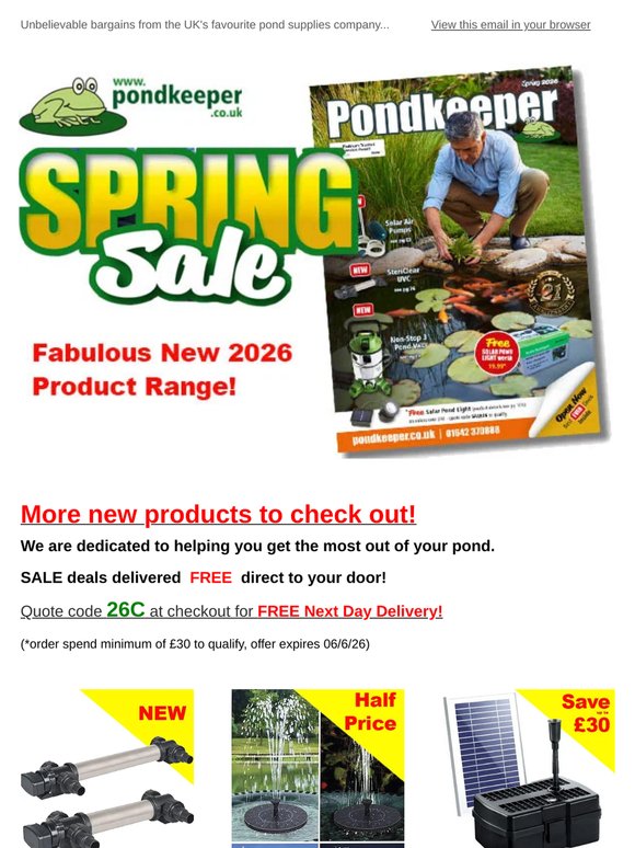 Subscriber SALE: Pond Supplies Price Crash ☀️