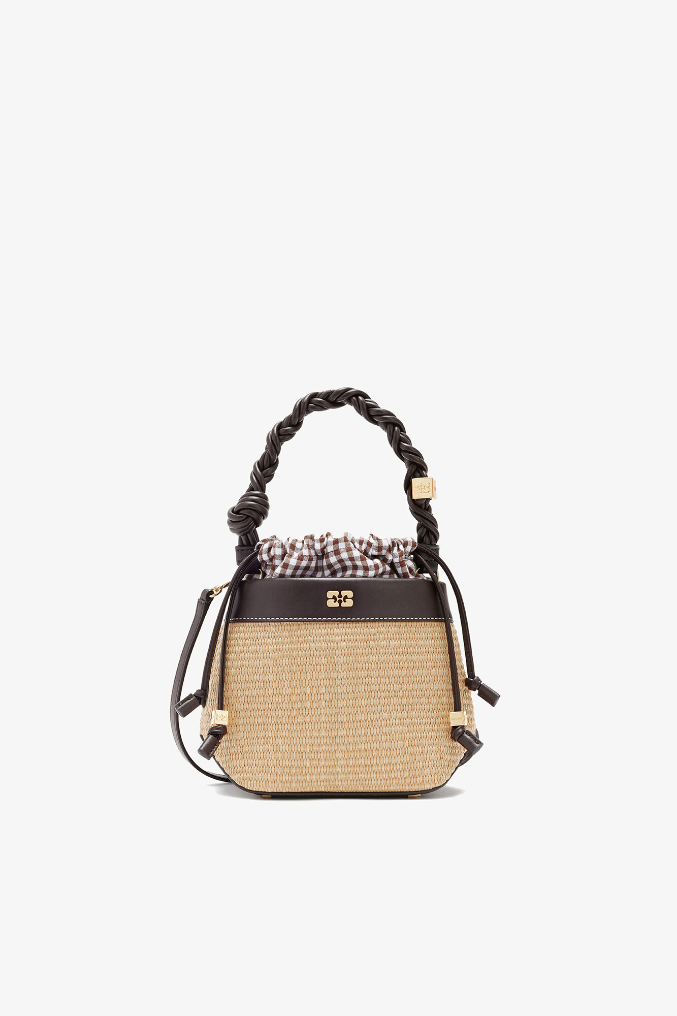 Raffia bucket bag