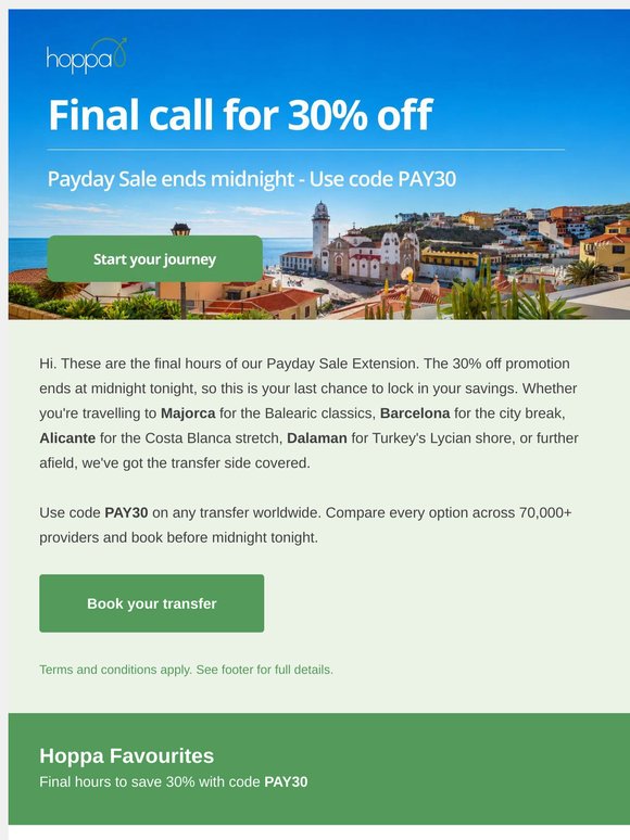 Final call for 30% off 🙋‍♂️🚕