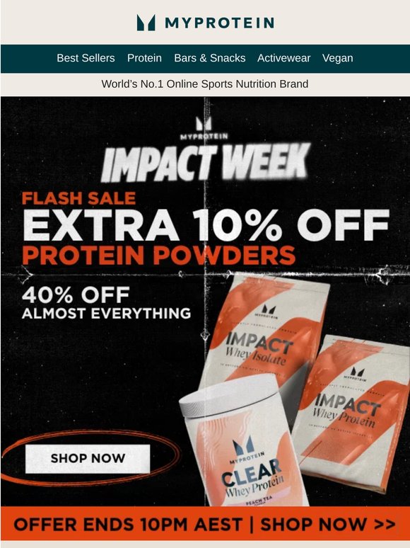Protein FLASH 🚀 Extra 10% off Impact Week SALE