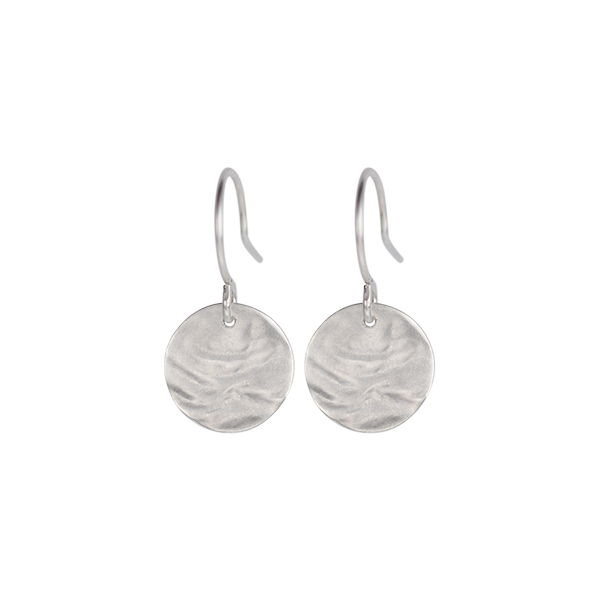 Sterling Silver Small Shell Disc Earrings