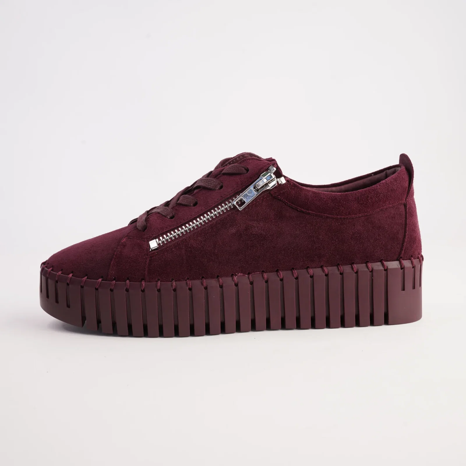 Image of Bump Burgundy Suede/ Burgundy Sole Sneakers