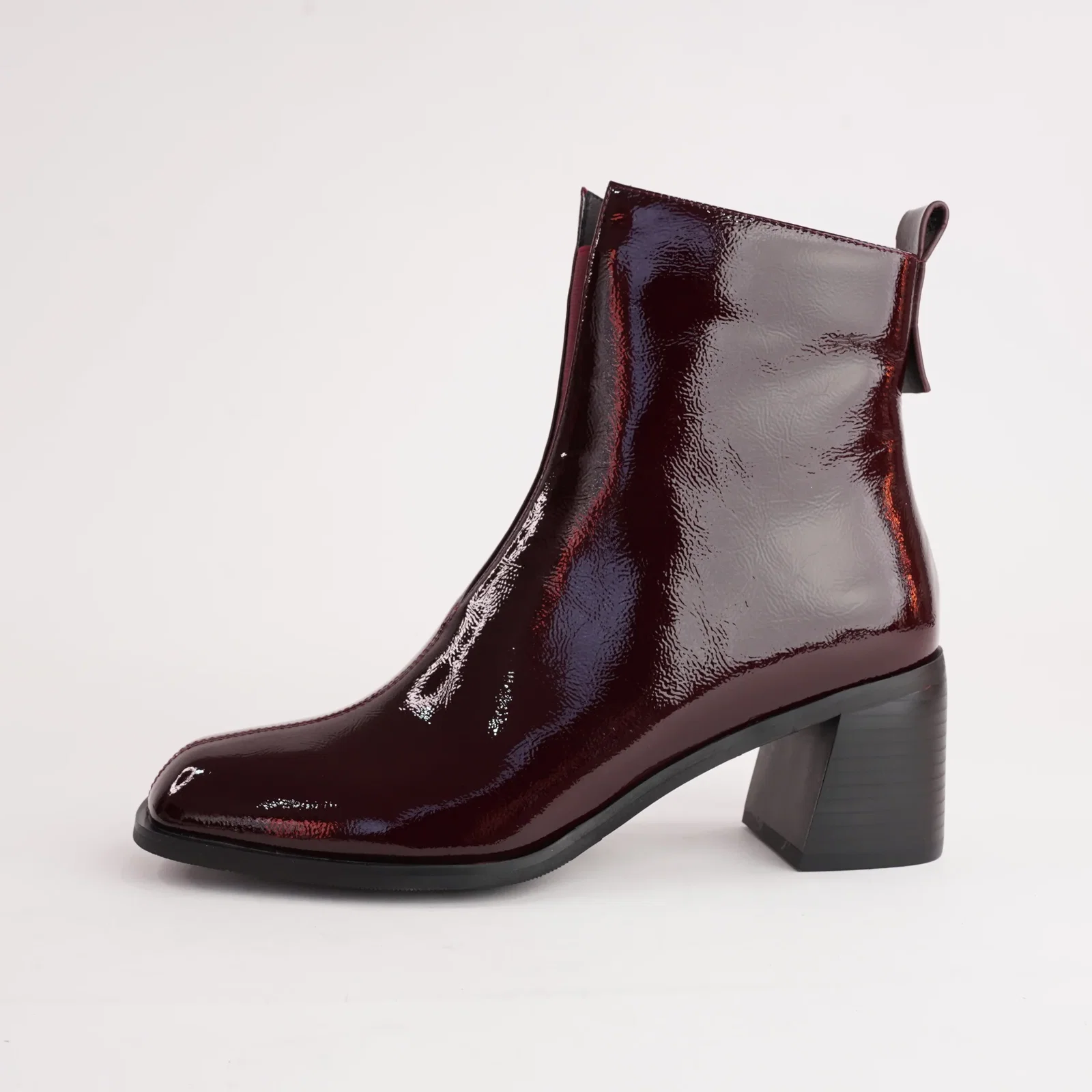 Image of Earth Shiraz Patent Leather Ankle Boots