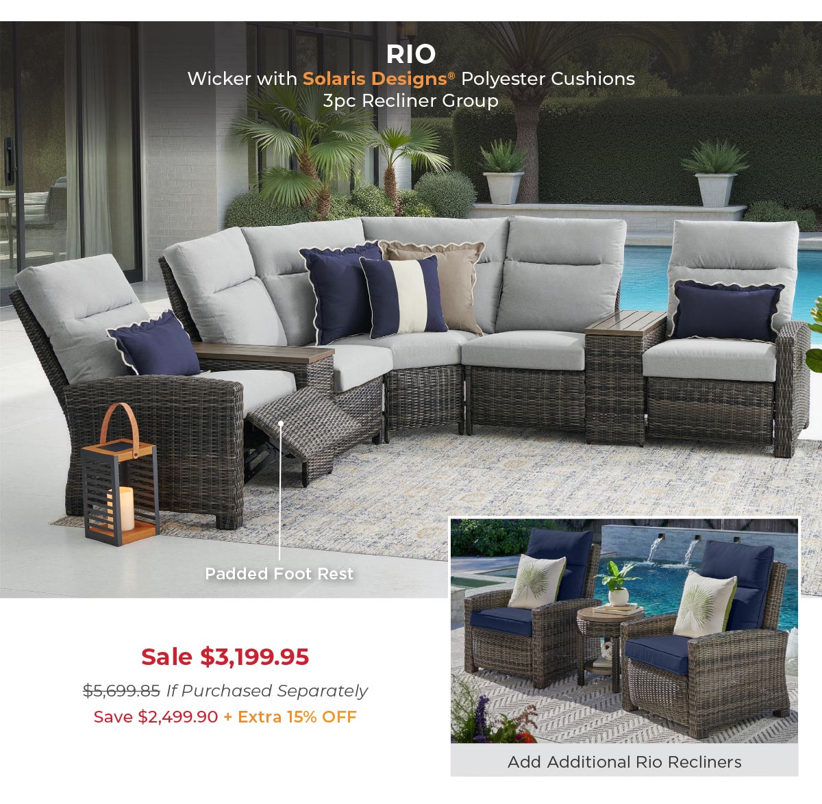 Rio 3pc recliner group 