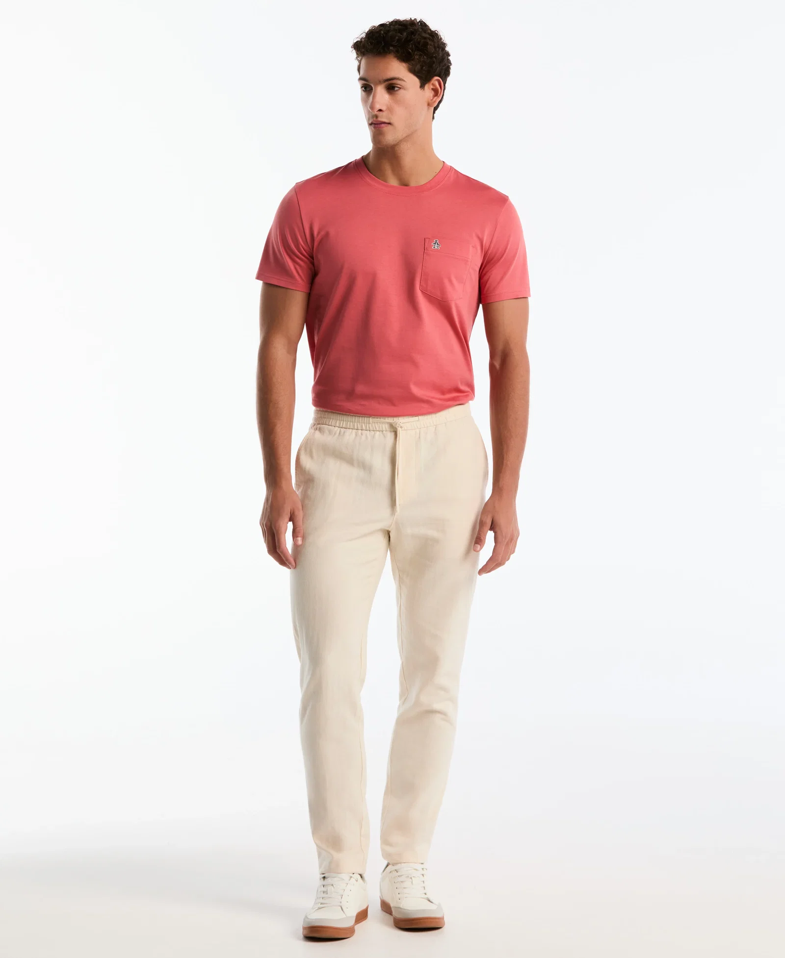 Image of Linen Herringbone Flat Front Pant