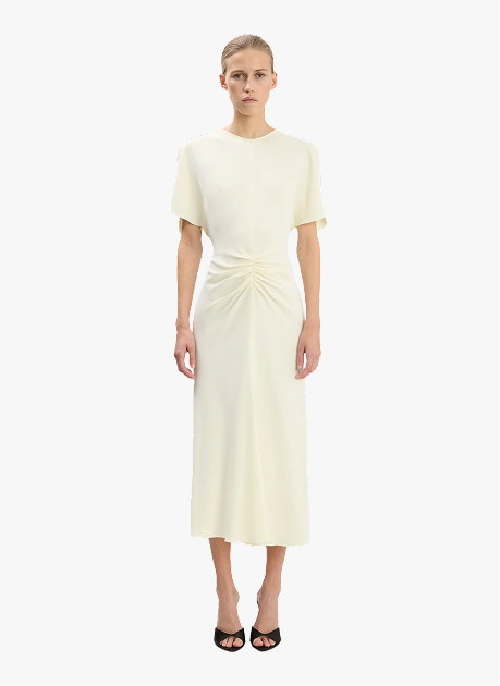 Bela Midi Dress In Bright Ivory
