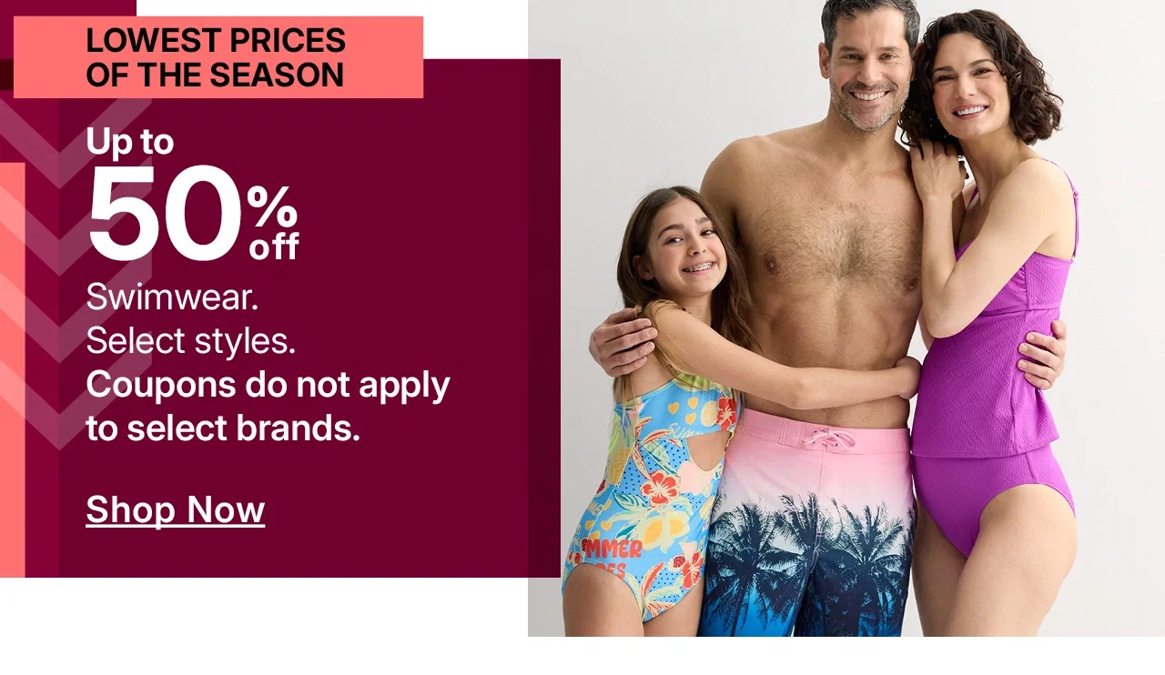 up to 50% off swimwear