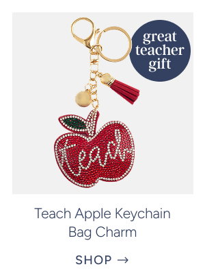 teach apple keychain bag charm