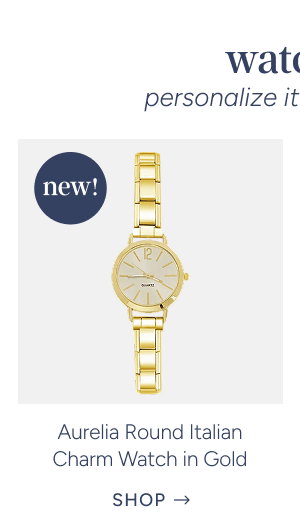 aurelia round italian charm watch in gold