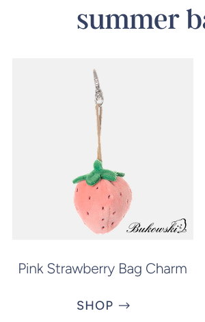 pink strawberry bag charm