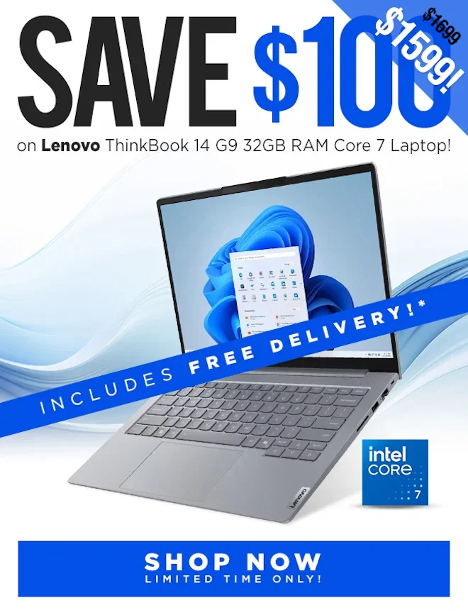 SAVE Lenovo ThinkBook 14 G9 14inch Core 7 32GB RAM 512GB SSD