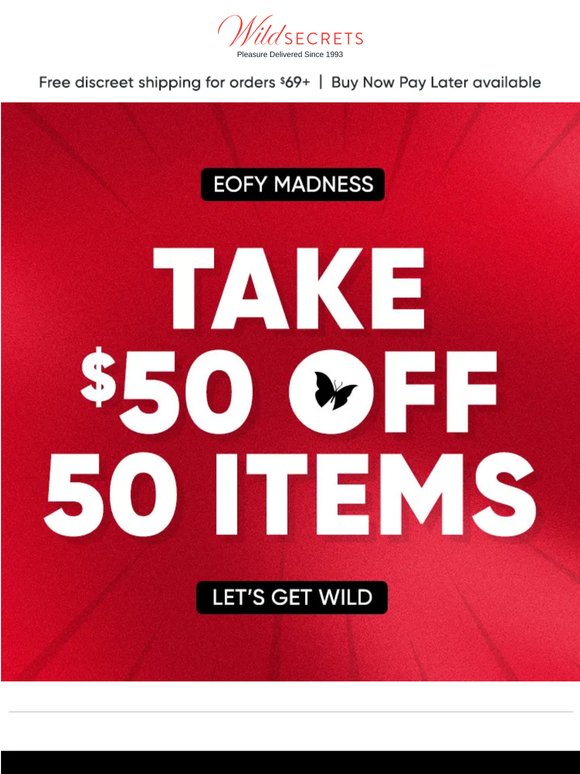 ⚡ Take $50 Off 50 items.