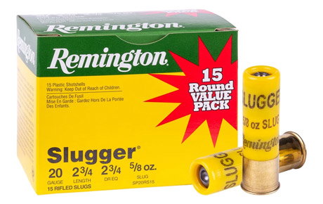 Remington 20GA Slugger Rifled Slug Hollow Point 5/8oz, 15ct