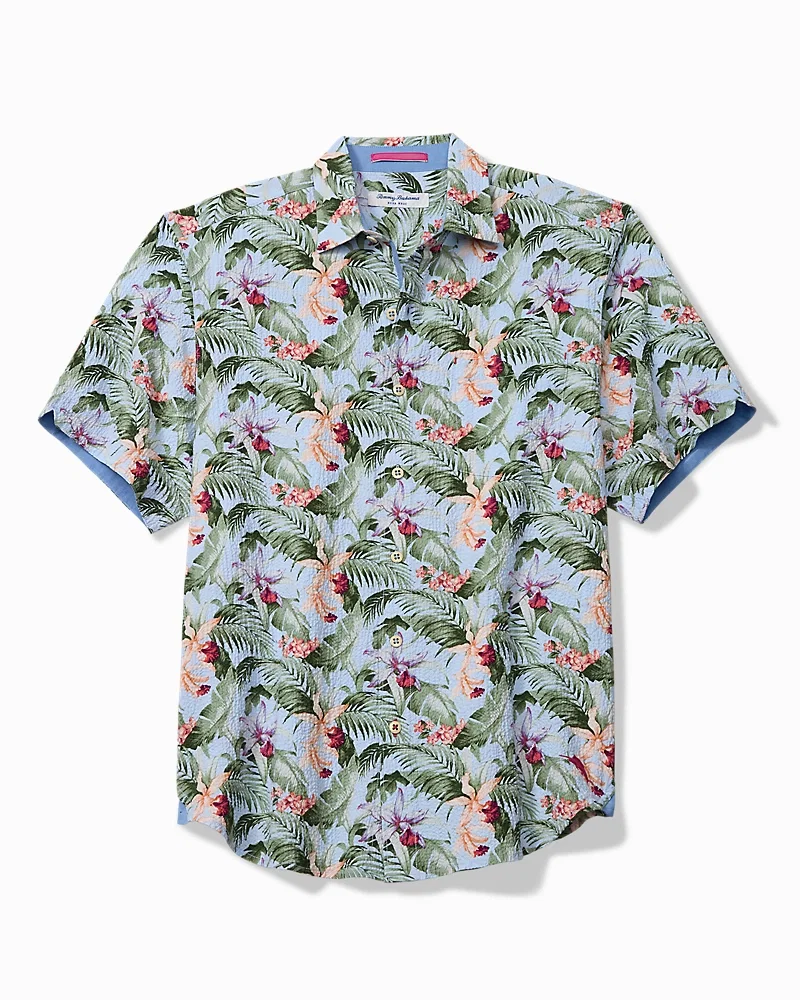 Image of Nova Wave Blue Sky Vines Cotton-Blend Shirt