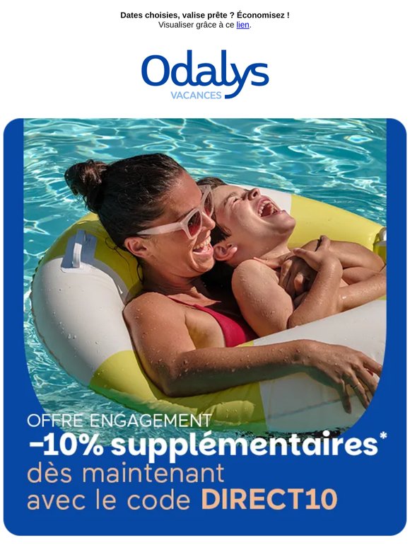 [Offre engagement] -10% supplémentaires pour les vacanciers décidés ! 🚀