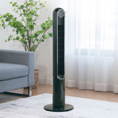 42-Inch 80-Degree Tower Fan with Smart Display Panel & Remote Control