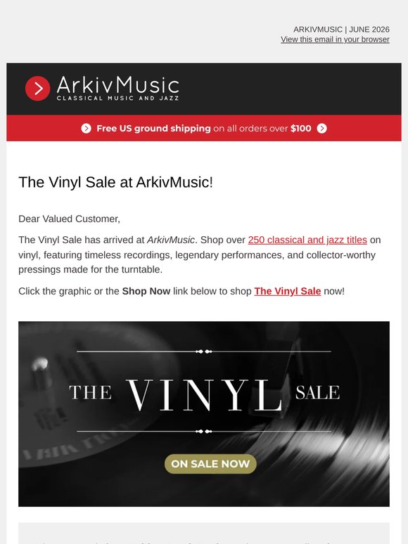 The Vinyl Sale at ArkivMusic