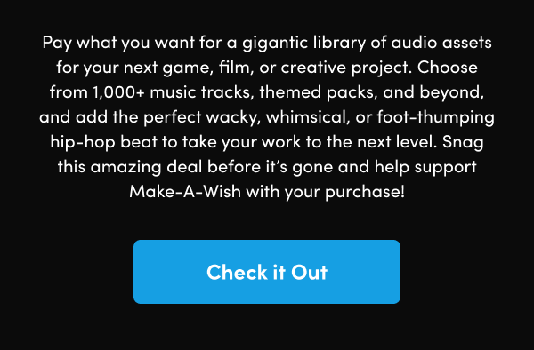 Choose from 1,000+ music tracks, themed packs, and beyond, and add the perfect wacky, whimsical, or foot-thumping hip-hop beat to take your work to the next level. Snag this amazing deal before it’s gone and help support Make-A-Wish with your purchase!