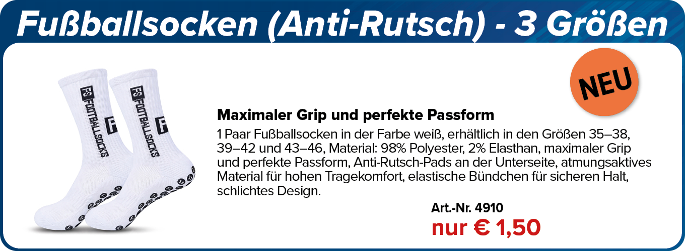 NEU! Fußballsocken (Anti-Rutsch) - 3 Größen