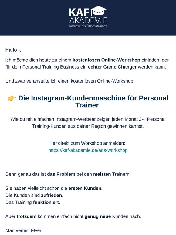 Gratis Online-Workshop: Die Ads-Kundenmaschine für Personal Trainer