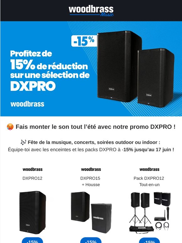 💥 -15% sur les enceintes DXPRO Woodbrass !