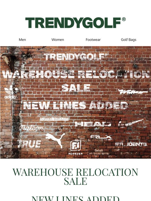 NEW LINES ADDED - WAREHOUSE RELOCATION SALE