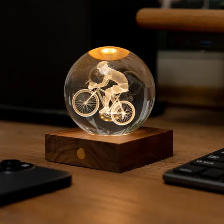 Cyclist Crystal Ball Light