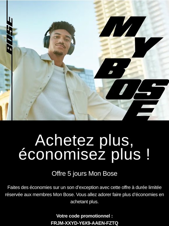 Économisez jusqu’à 100 € avec cette offre Mon Bose exclusive !
