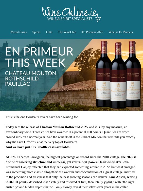 100 Points for this First Growth Bordeaux released Today!