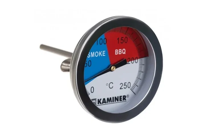 Analog grilltermometer i rustfritt stål for grill og røykehus