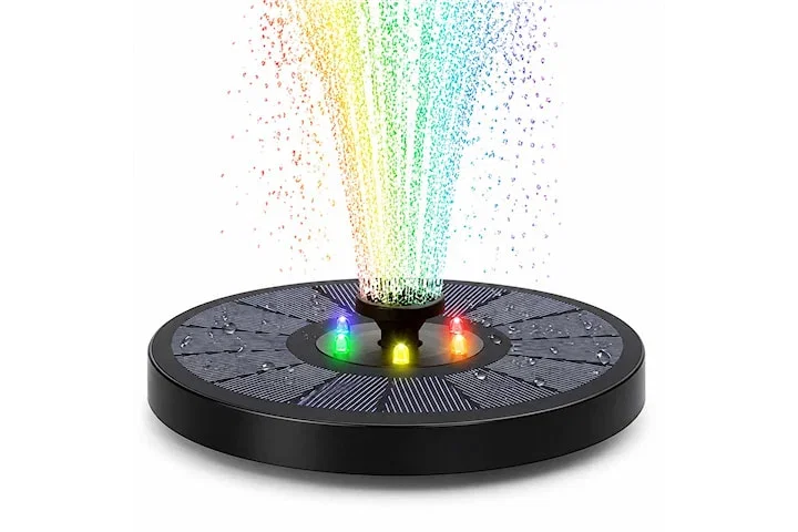 Solcellefontene med batteri og LED-belysning 16 cm 1200 mAh